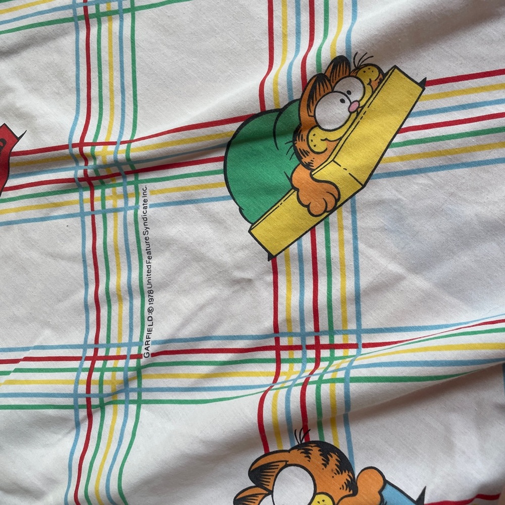 Vintage Garfield Cartoon Print Fabric